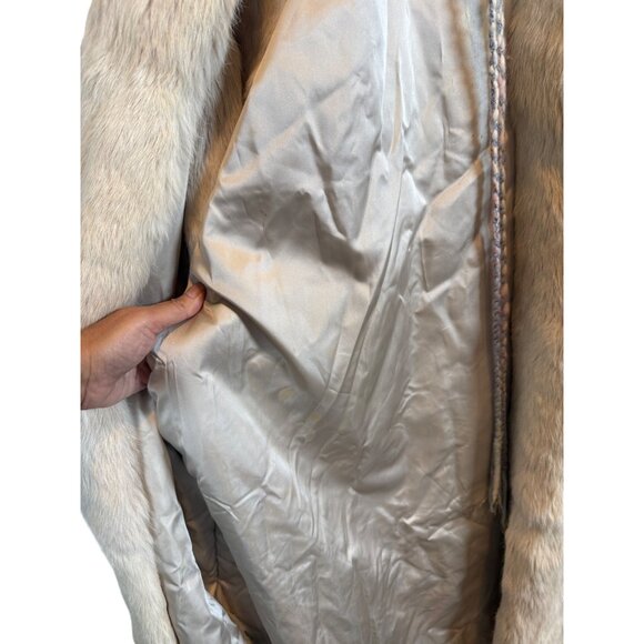 Vtg. Vera Pelliccia Rabbit Fur Suede Boho Poncho Artistic Embroidery RARE - Picture 6 of 16